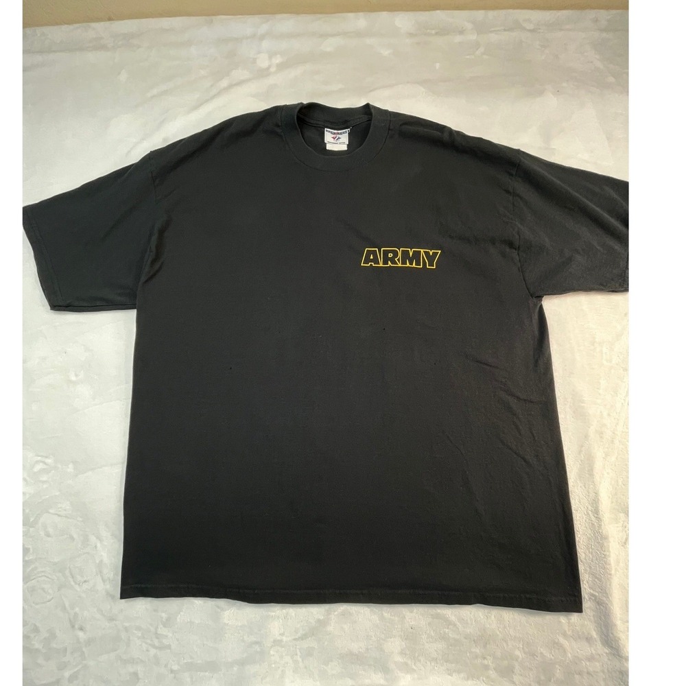 US ARMY Mens XL Shirt Black‎ Be All You Can Be FLAW- pin holes